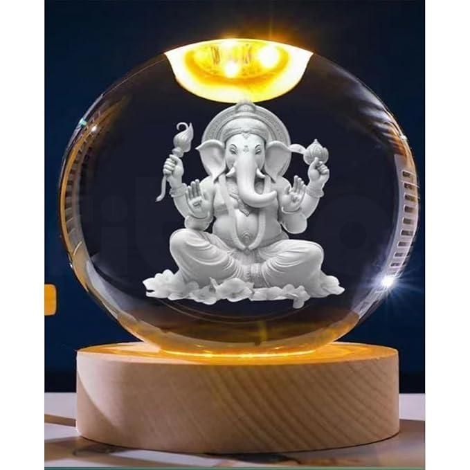 Lampe LED en cristal Ganesh