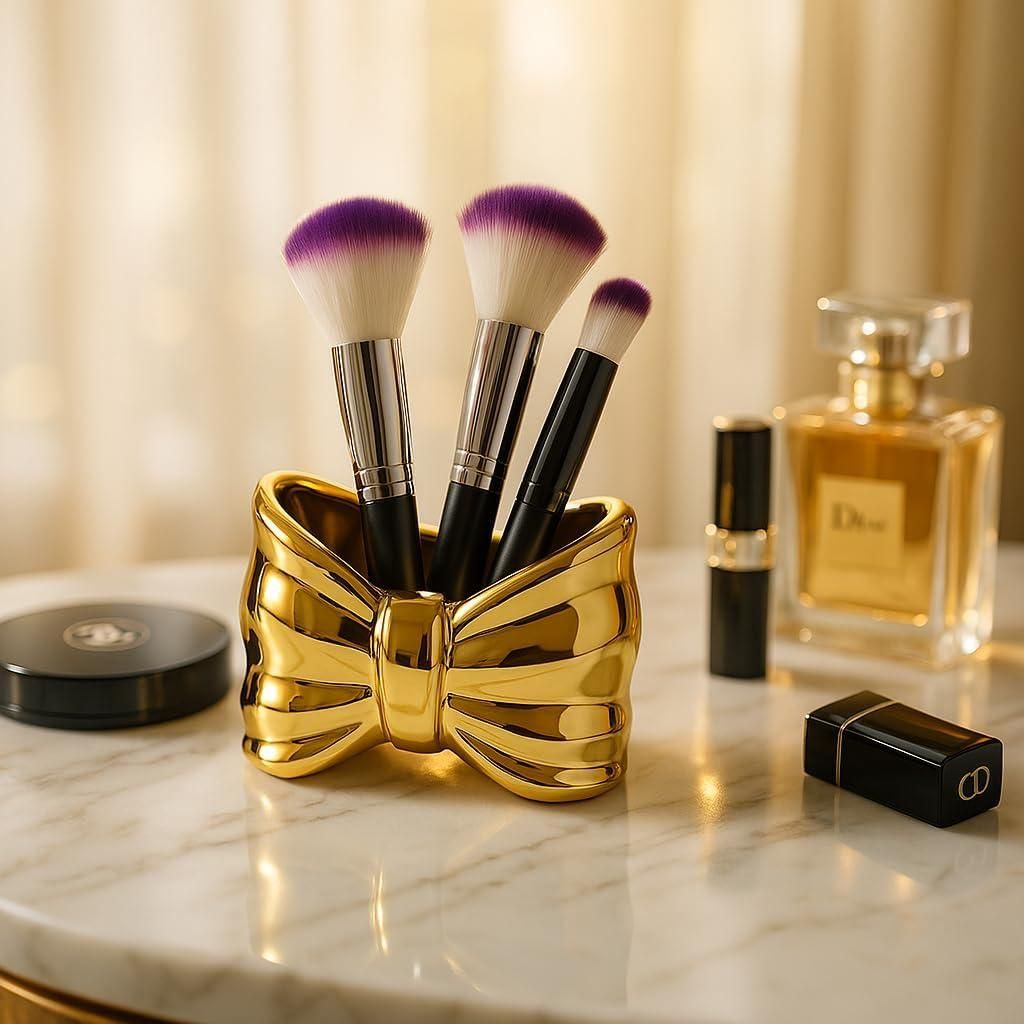 Organisateur élégant en forme de nœud pour accessoires de maquillage