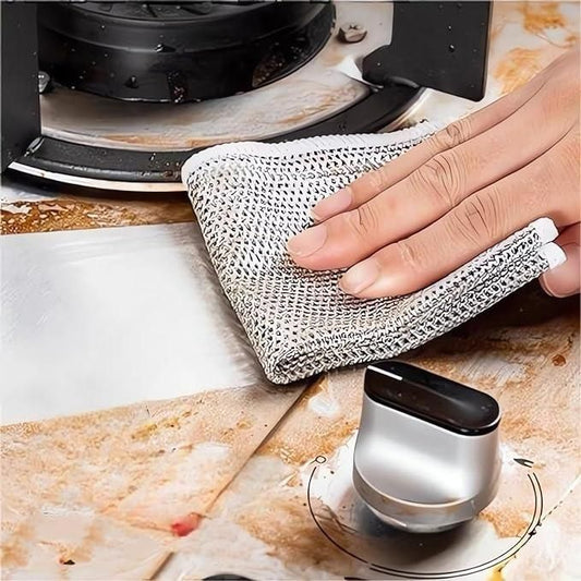Chiffons à vaisselle multi-usages en fil de fer pour vaisselle humide et sèche, paquet de 10