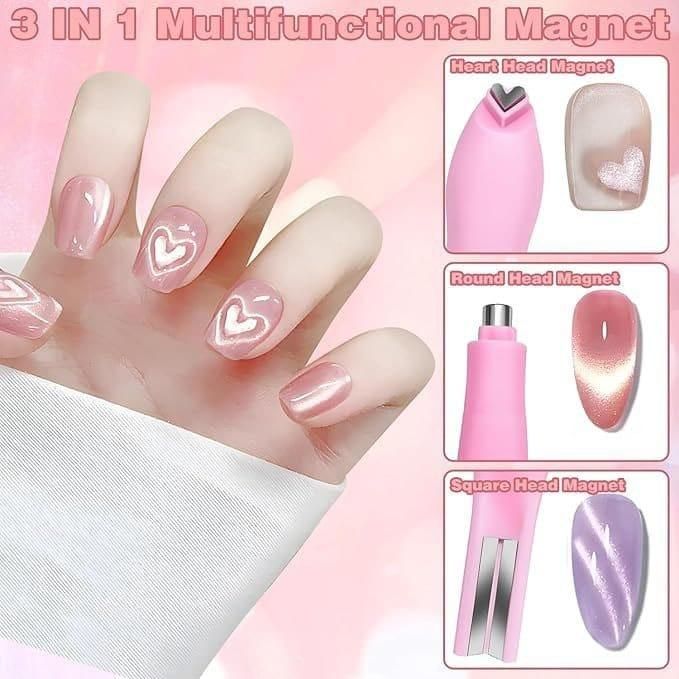 Outil magnétique polyvalent 3 en 1 pour ongles œil de chat (lot de 2)