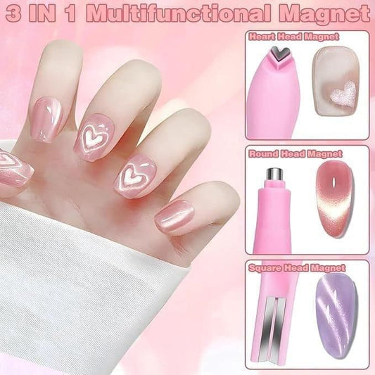 Outil magnétique polyvalent 3 en 1 pour ongles œil de chat (lot de 2)