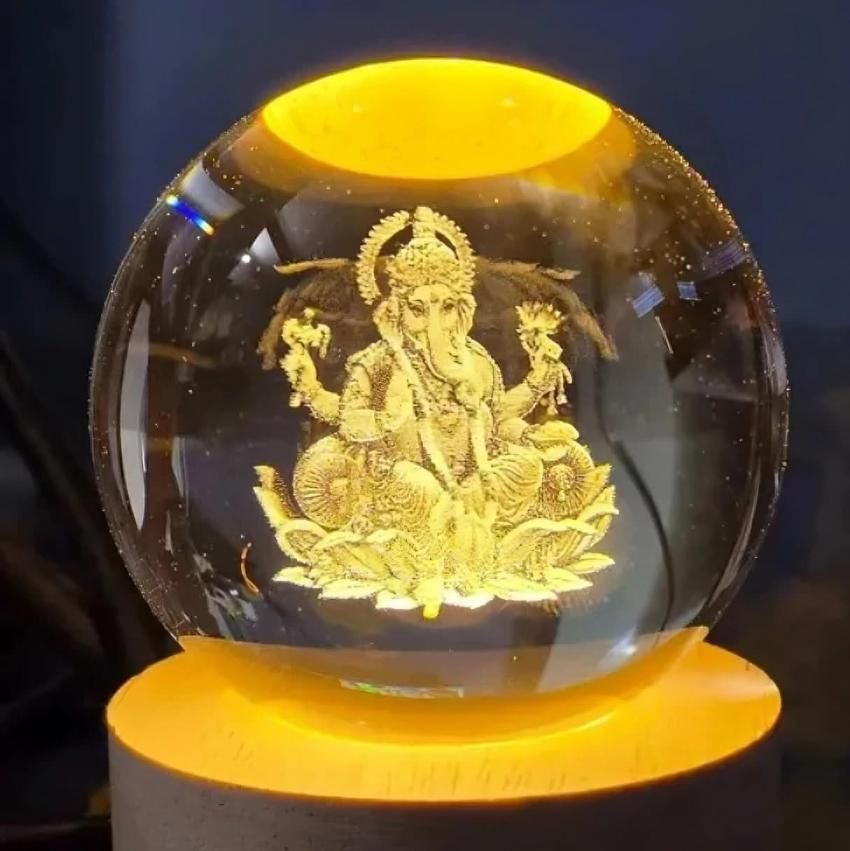 Lampe LED en cristal Ganesh