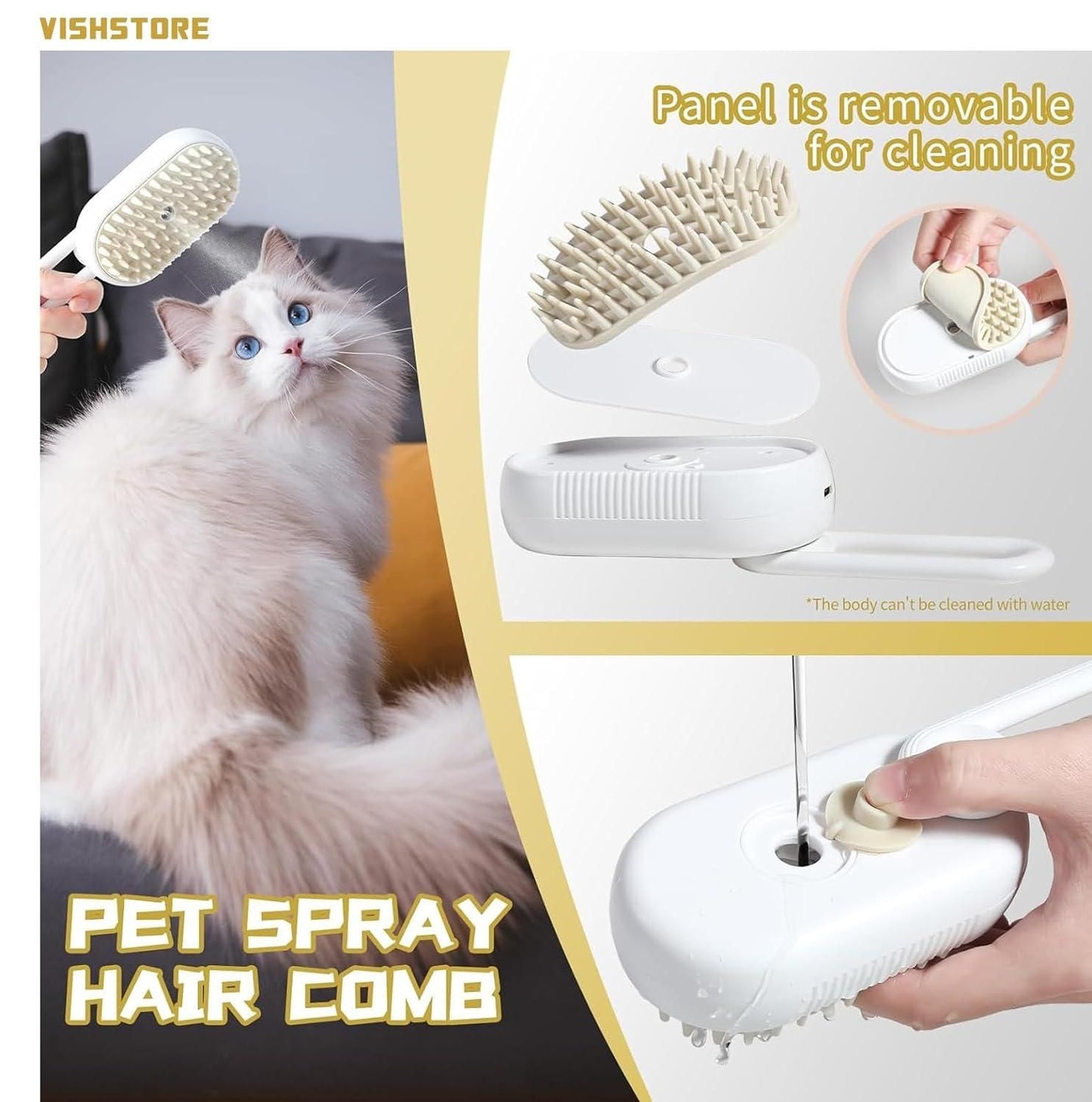 Brosse vapeur pour chien/chat