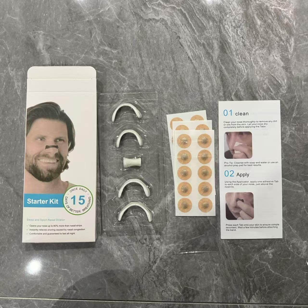 Kit de démarrage pour bandelettes nasales respiratoires