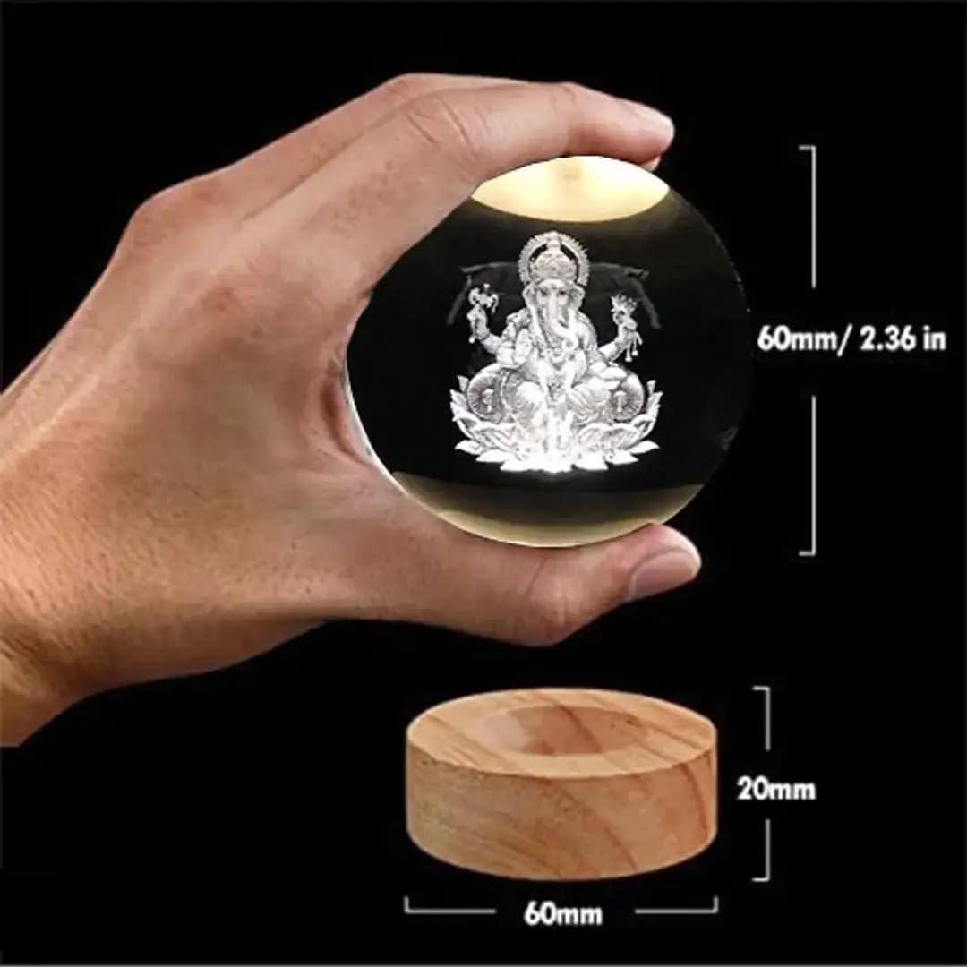 Lampe LED en cristal Ganesh