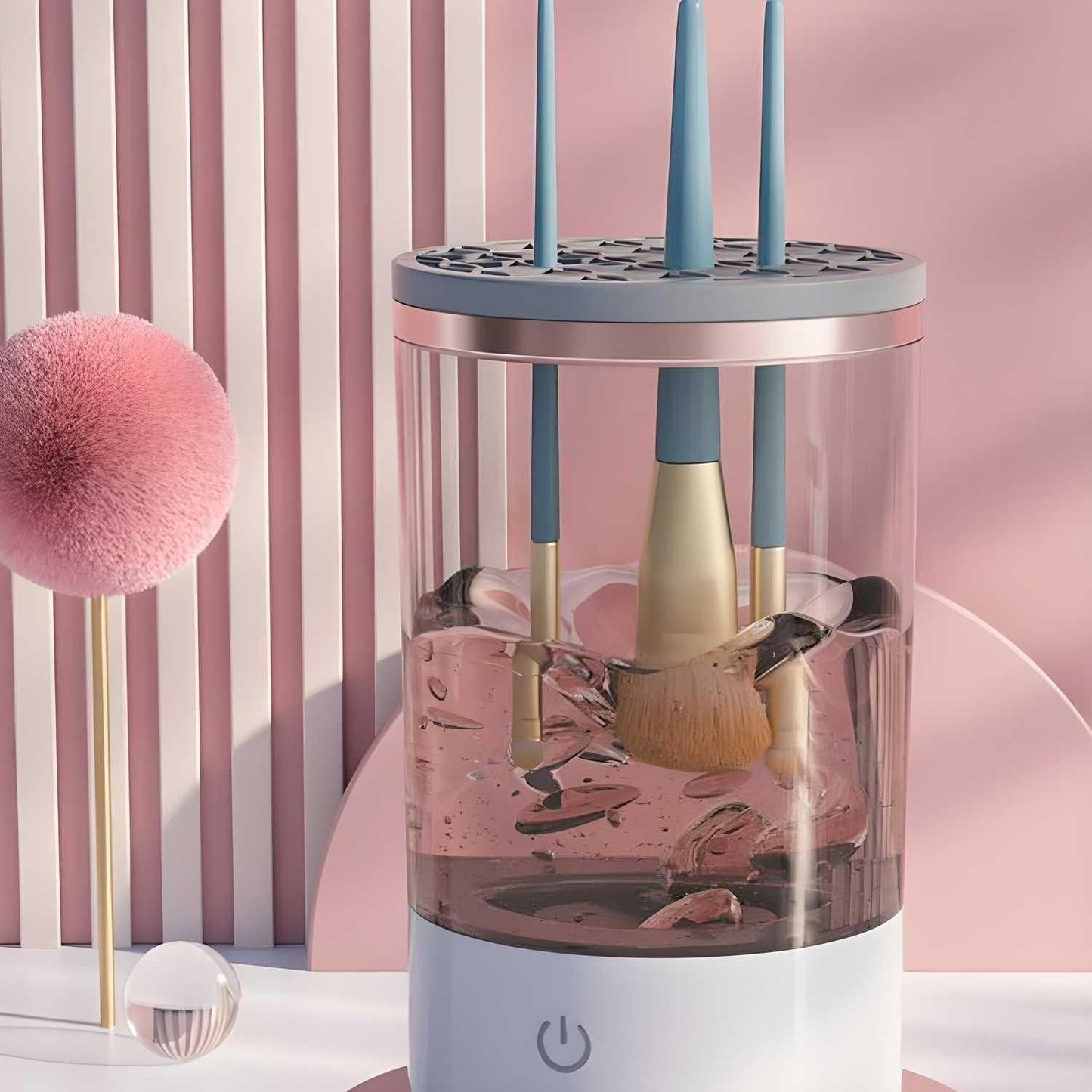 Nettoyeur de pinceaux de maquillage, nettoyeur de pinceaux électrique, appareil de nettoyage cosmétique automatique en profondeur rechargeable par USB